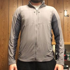 Grey under armour zip up fishing jacket